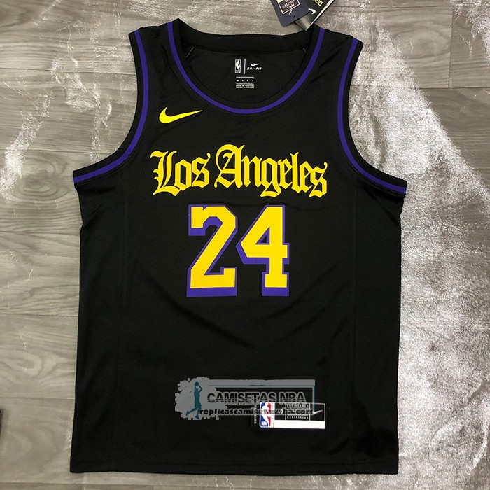 Camiseta Los Angeles Lakers Kobe Bryant NO 24 Ciudad 2019-20 Negro